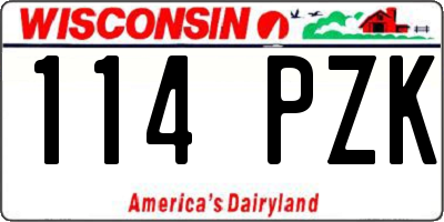 WI license plate 114PZK