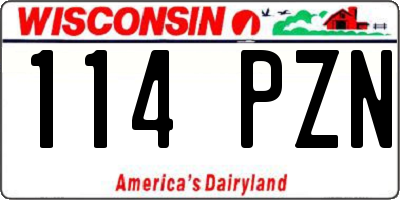 WI license plate 114PZN