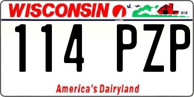WI license plate 114PZP