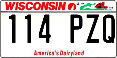 WI license plate 114PZQ
