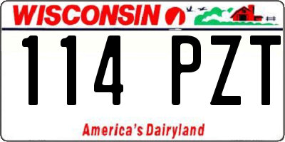 WI license plate 114PZT