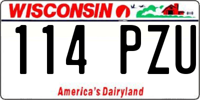 WI license plate 114PZU