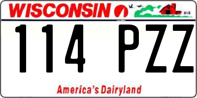 WI license plate 114PZZ