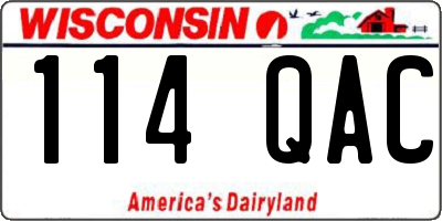 WI license plate 114QAC