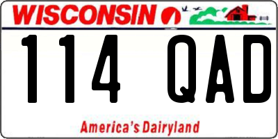 WI license plate 114QAD