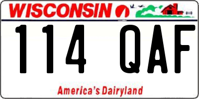 WI license plate 114QAF