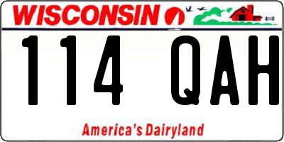 WI license plate 114QAH
