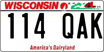 WI license plate 114QAK