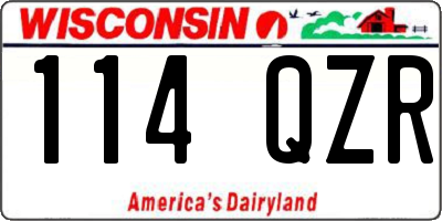 WI license plate 114QZR