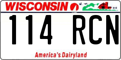 WI license plate 114RCN