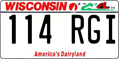 WI license plate 114RGI
