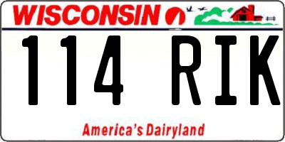 WI license plate 114RIK
