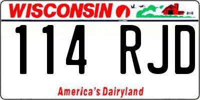 WI license plate 114RJD