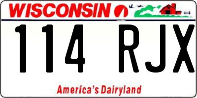 WI license plate 114RJX