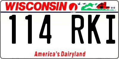 WI license plate 114RKI