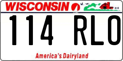 WI license plate 114RLO
