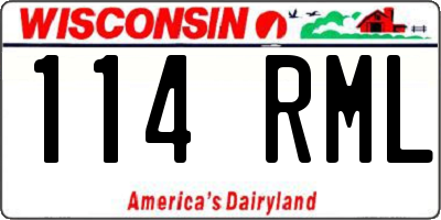 WI license plate 114RML