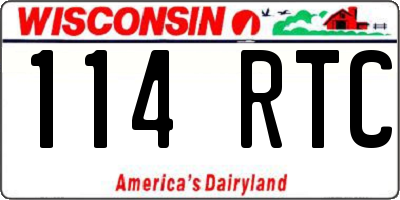 WI license plate 114RTC