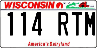 WI license plate 114RTM