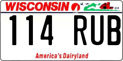 WI license plate 114RUB