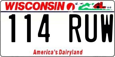 WI license plate 114RUW