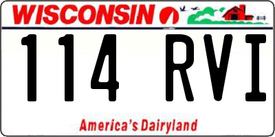 WI license plate 114RVI