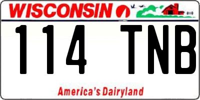 WI license plate 114TNB