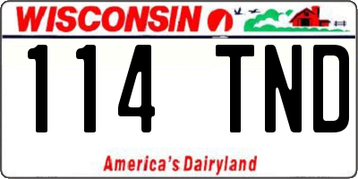WI license plate 114TND