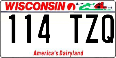 WI license plate 114TZQ
