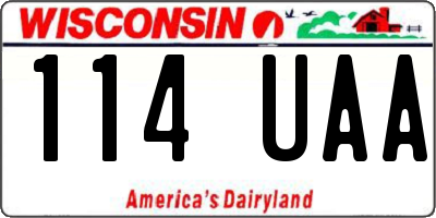 WI license plate 114UAA