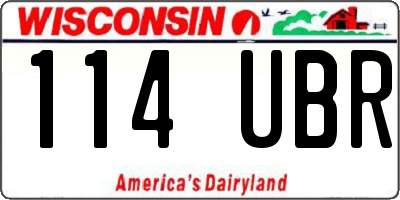 WI license plate 114UBR
