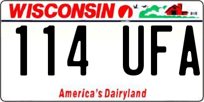 WI license plate 114UFA