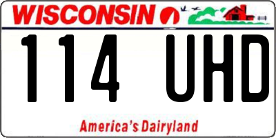 WI license plate 114UHD