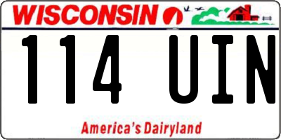 WI license plate 114UIN
