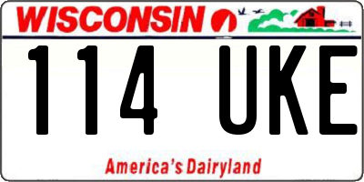 WI license plate 114UKE