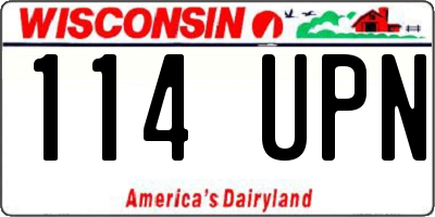 WI license plate 114UPN