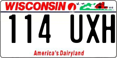 WI license plate 114UXH