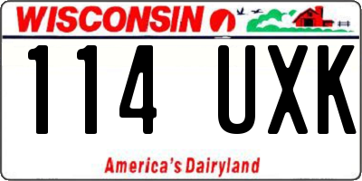 WI license plate 114UXK
