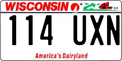WI license plate 114UXN