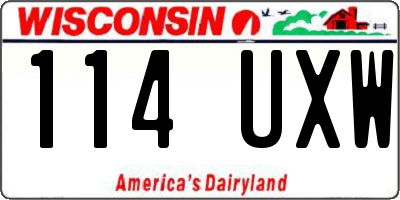 WI license plate 114UXW