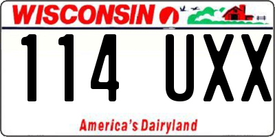 WI license plate 114UXX