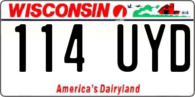 WI license plate 114UYD