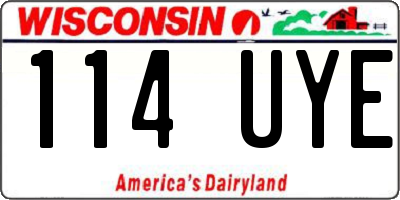 WI license plate 114UYE