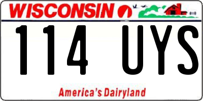 WI license plate 114UYS