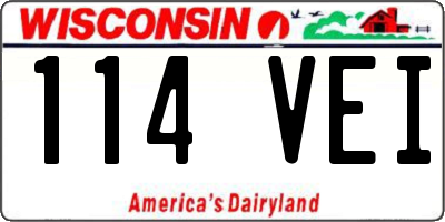 WI license plate 114VEI