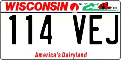 WI license plate 114VEJ