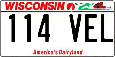 WI license plate 114VEL