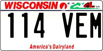WI license plate 114VEM