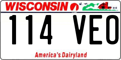WI license plate 114VEO