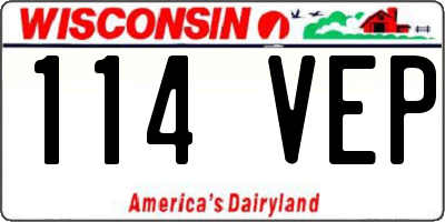 WI license plate 114VEP